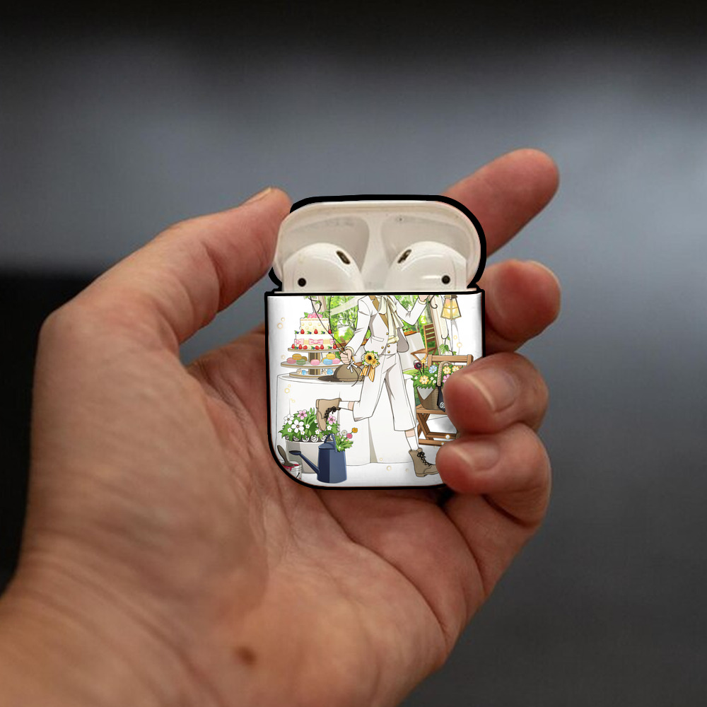 文豪ストレイドッグス Bungo Stray Dogs AirPods 第2世代保護ケース ハードシェル ブラック 耐衝撃・防指紋・カラビナ付き