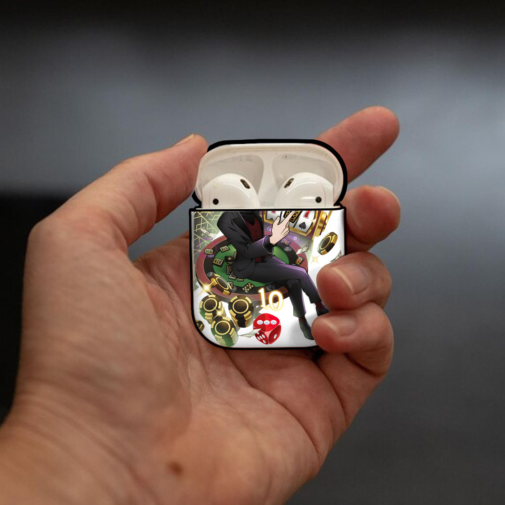 文豪ストレイドッグス Bungo Stray Dogs AirPods 第2世代保護ケース ハードシェル ブラック 耐衝撃・防指紋・カラビナ付き