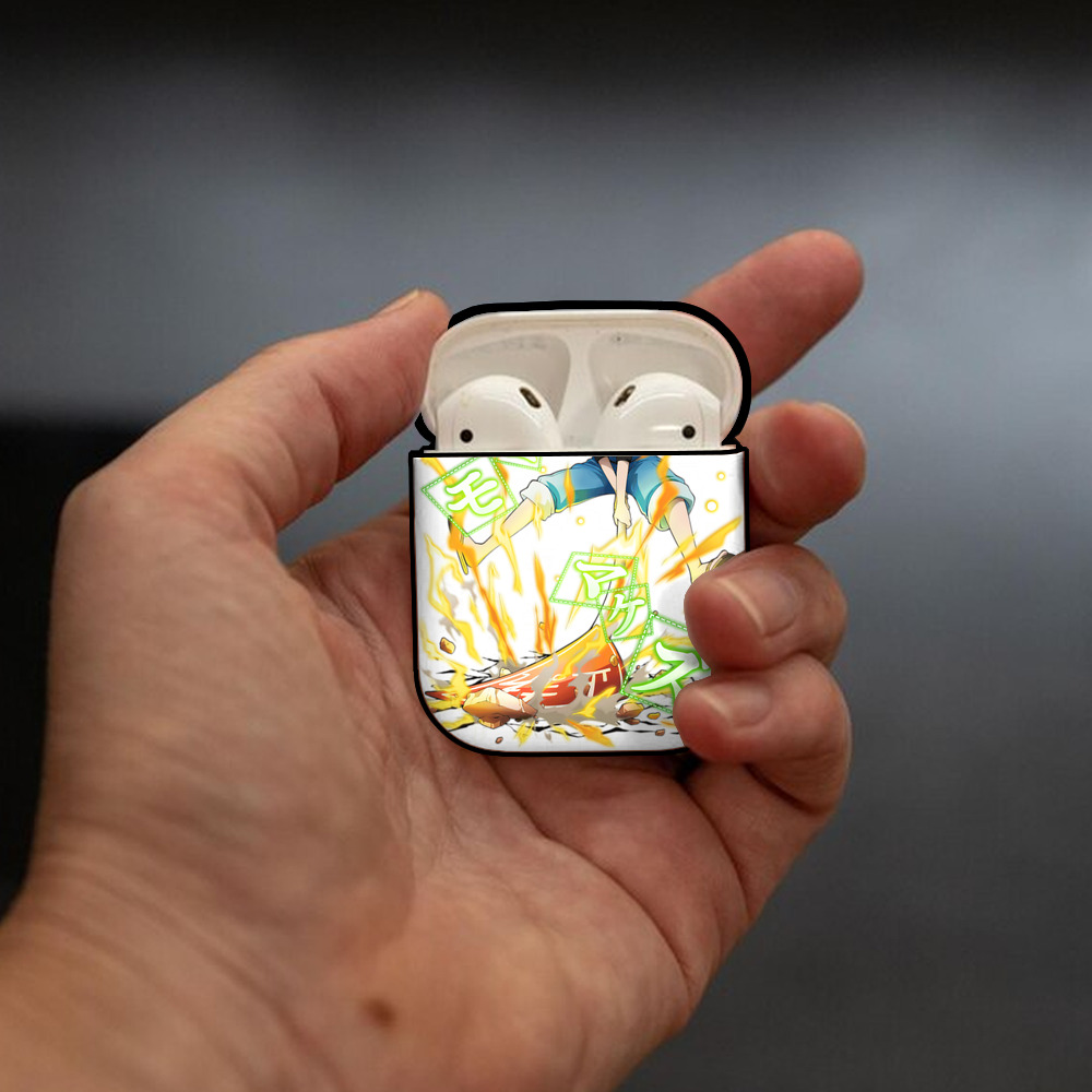 文豪ストレイドッグス Bungo Stray Dogs AirPods 第2世代保護ケース ハードシェル ブラック 耐衝撃・防指紋・カラビナ付き