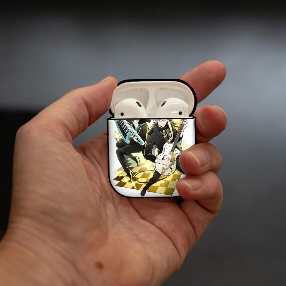 文豪ストレイドッグス Bungo Stray Dogs AirPods 第2世代保護ケース ハードシェル ブラック 耐衝撃・防指紋・カラビナ付き