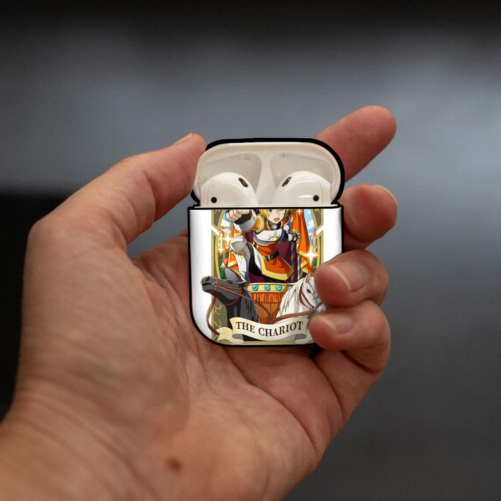 文豪ストレイドッグス Bungo Stray Dogs AirPods 第2世代保護ケース ハードシェル ブラック 耐衝撃・防指紋・カラビナ付き