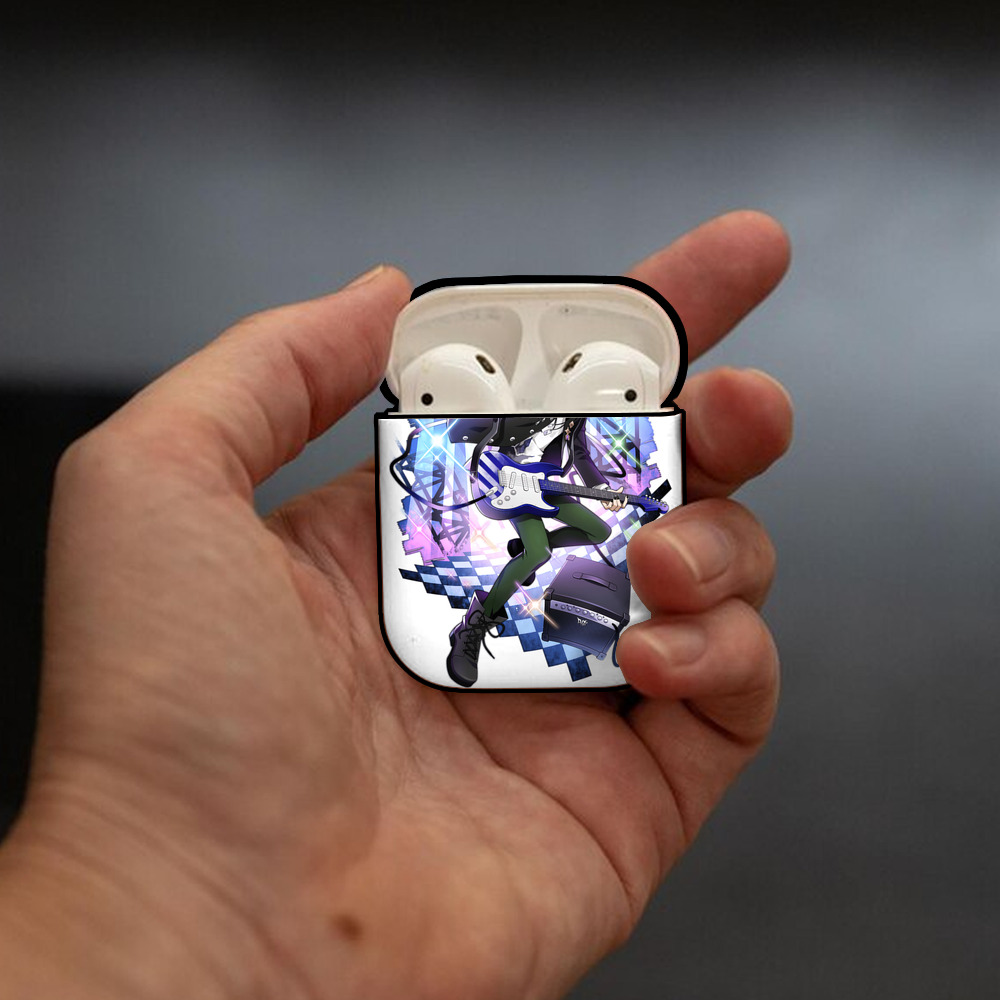 文豪ストレイドッグス Bungo Stray Dogs AirPods 第2世代保護ケース ハードシェル ブラック 耐衝撃・防指紋・カラビナ付き