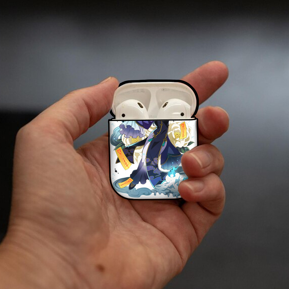 文豪ストレイドッグス Bungo Stray Dogs AirPods 第2世代保護ケース ハードシェル ブラック 耐衝撃・防指紋・カラビナ付き