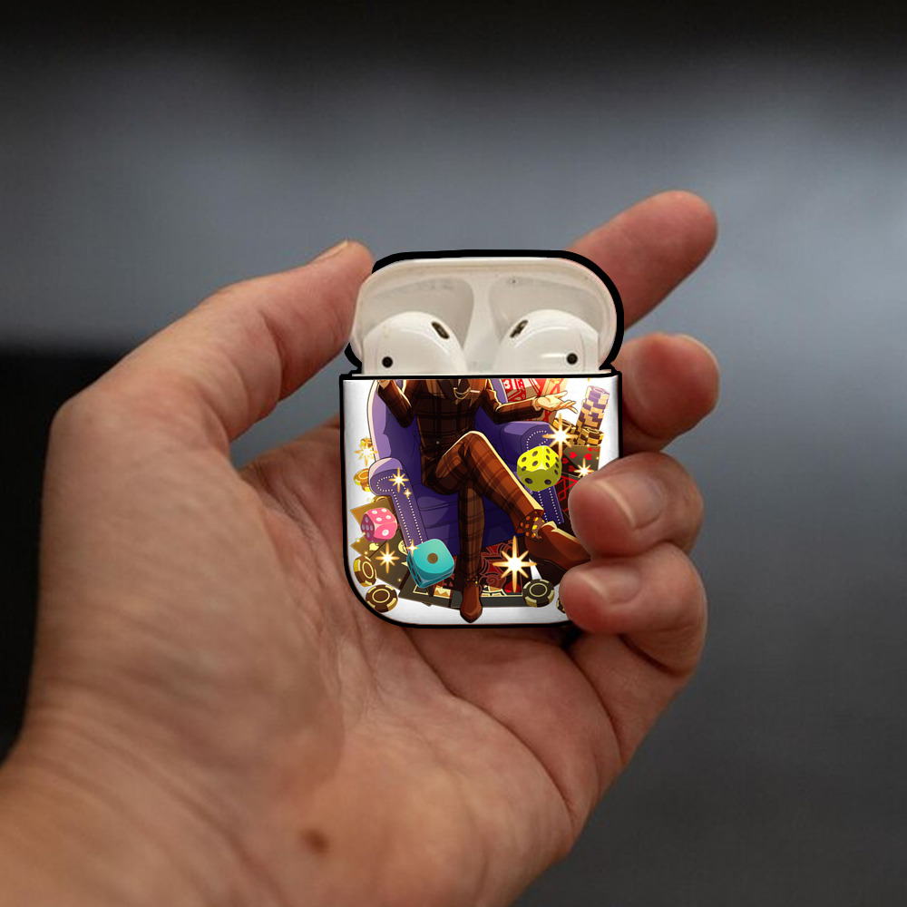 文豪ストレイドッグス Bungo Stray Dogs AirPods 第2世代保護ケース ハードシェル ブラック 耐衝撃・防指紋・カラビナ付き