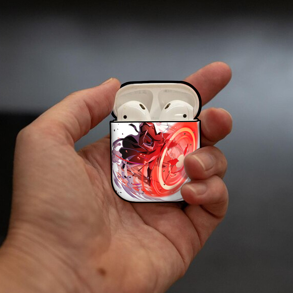 文豪ストレイドッグス Bungo Stray Dogs AirPods 第2世代保護ケース ハードシェル ブラック 耐衝撃・防指紋・カラビナ付き