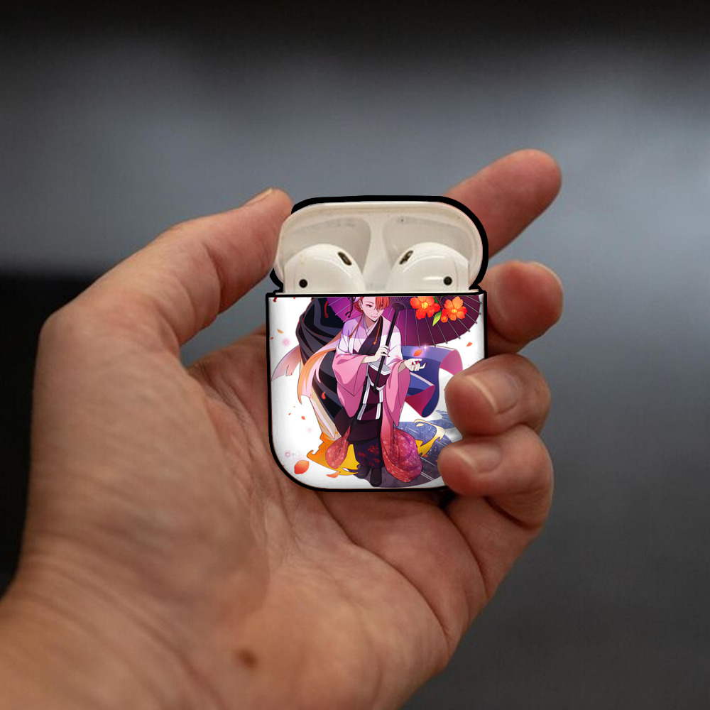 文豪ストレイドッグス Bungo Stray Dogs AirPods 第2世代保護ケース ハードシェル ブラック 耐衝撃・防指紋・カラビナ付き