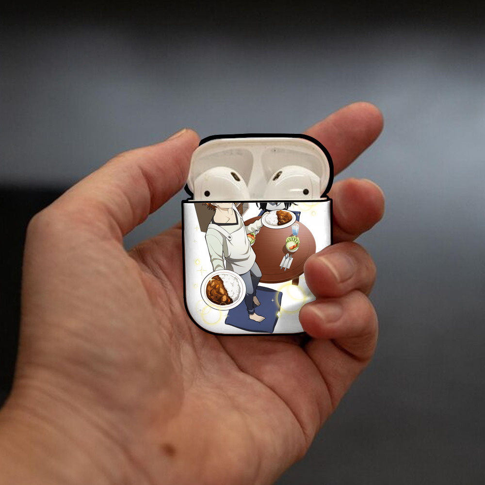 文豪ストレイドッグス Bungo Stray Dogs AirPods 第2世代保護ケース ハードシェル ブラック 耐衝撃・防指紋・カラビナ付き