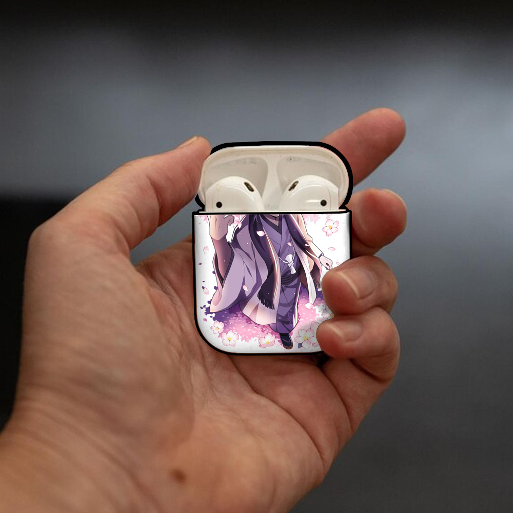 文豪ストレイドッグス Bungo Stray Dogs AirPods 第2世代保護ケース ハードシェル ブラック 耐衝撃・防指紋・カラビナ付き
