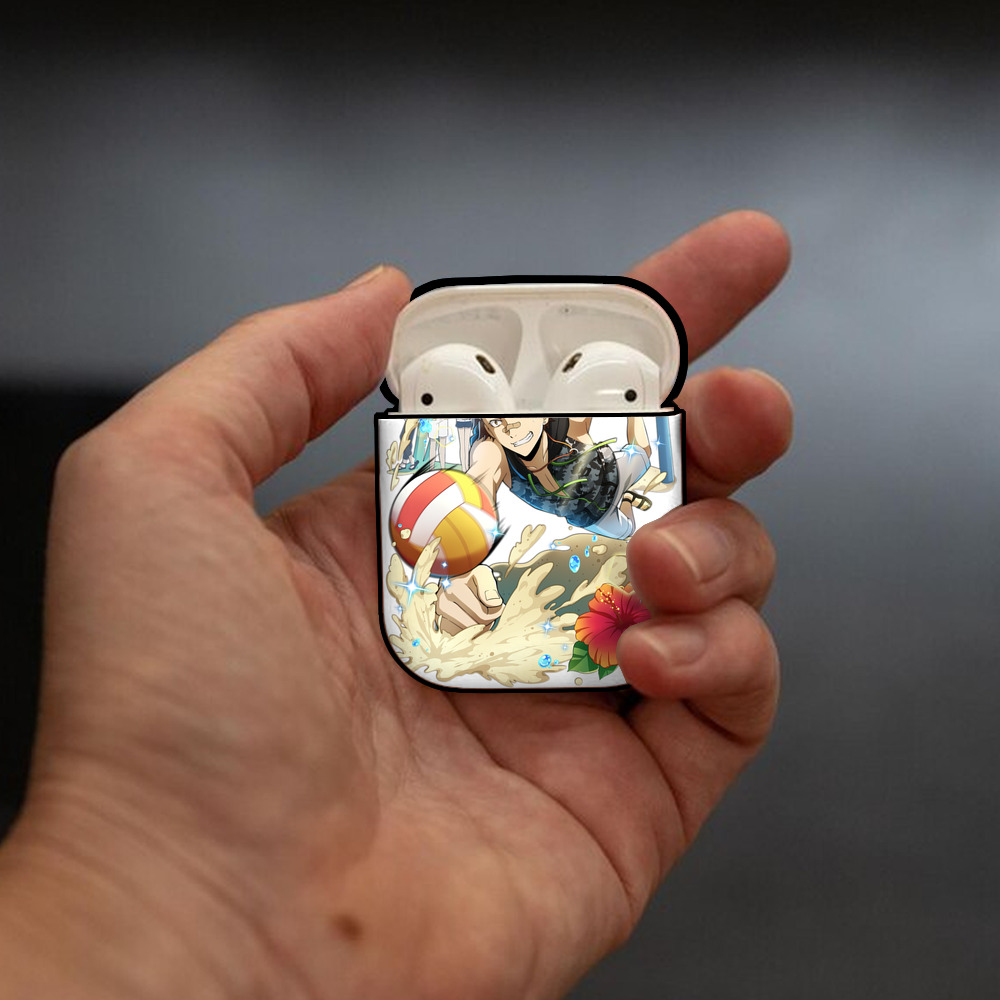 文豪ストレイドッグス Bungo Stray Dogs AirPods 第2世代保護ケース ハードシェル ブラック 耐衝撃・防指紋・カラビナ付き