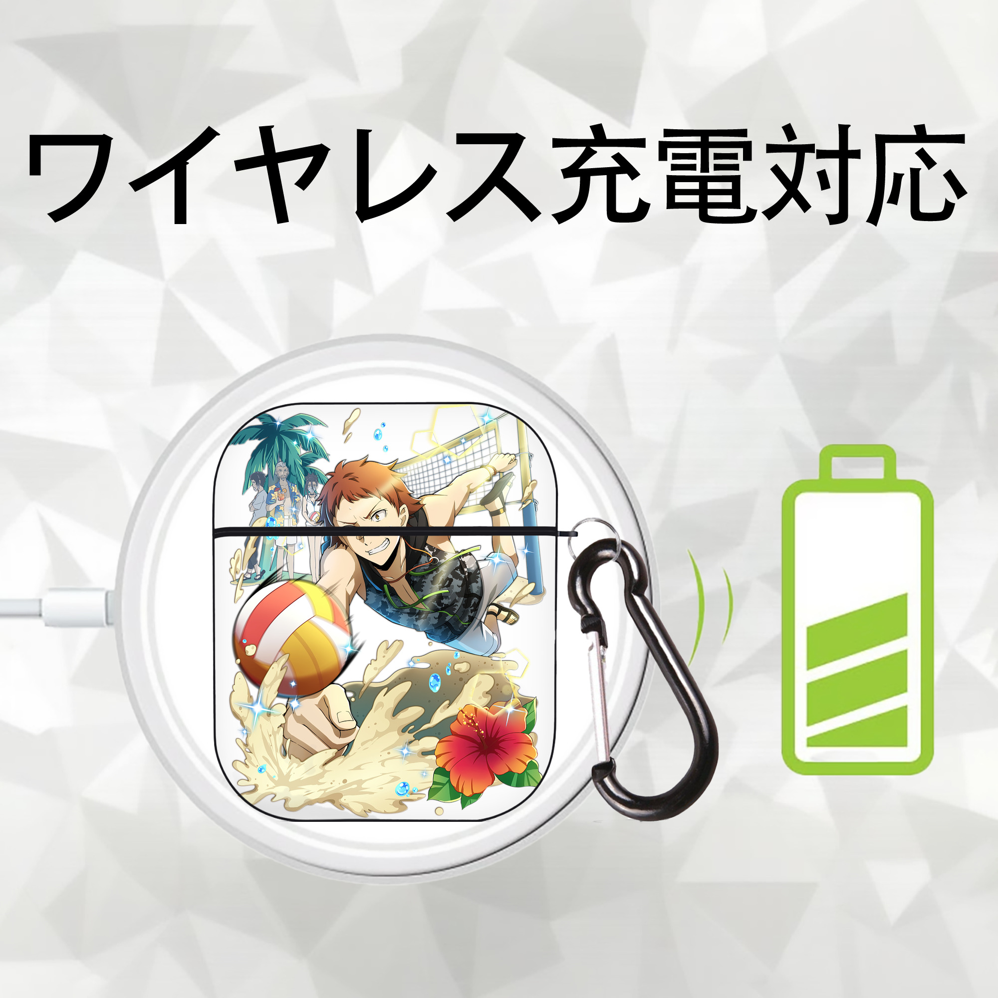 文豪ストレイドッグス Bungo Stray Dogs AirPods 第2世代保護ケース ハードシェル ブラック 耐衝撃・防指紋・カラビナ付き
