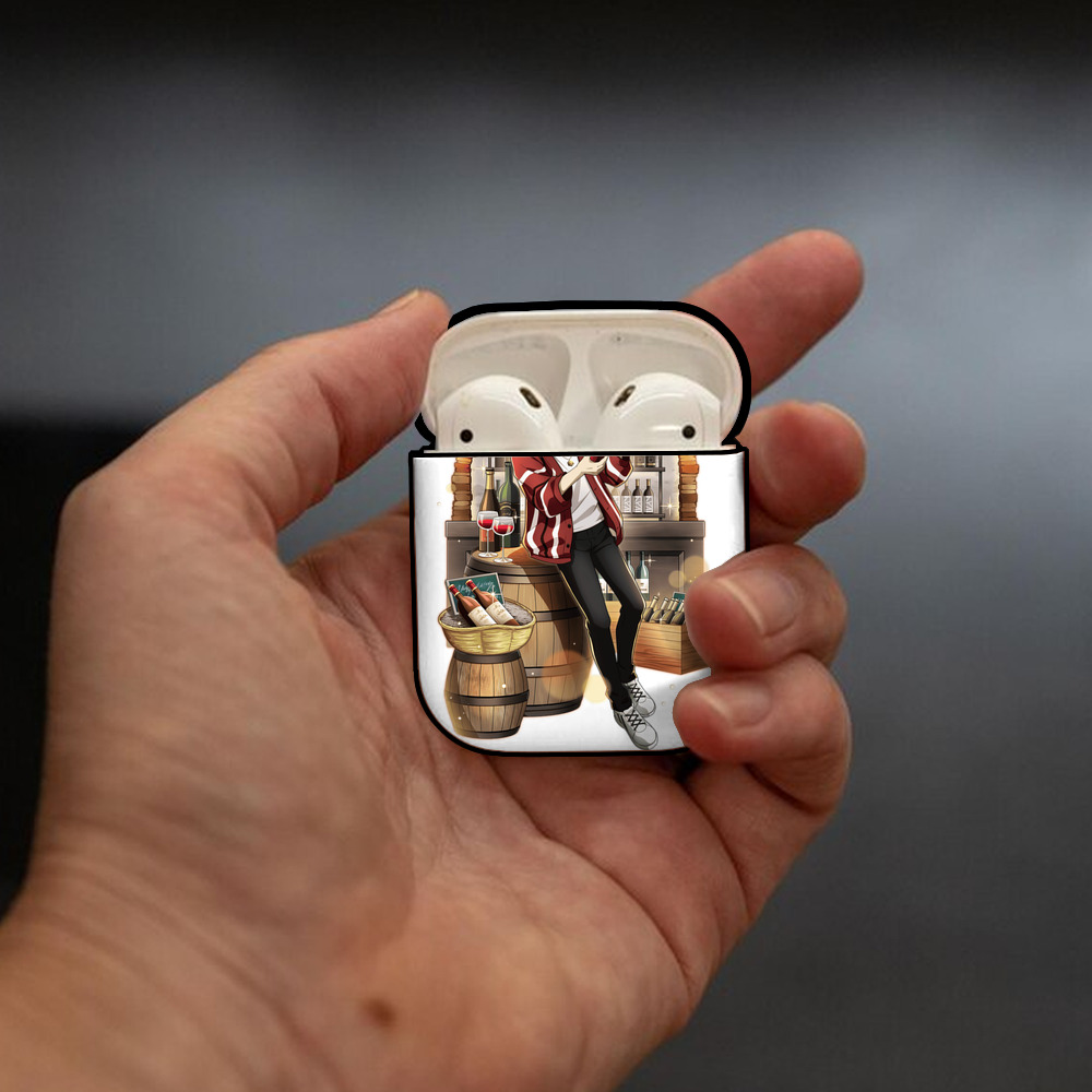 文豪ストレイドッグス Bungo Stray Dogs AirPods 第2世代保護ケース ハードシェル ブラック 耐衝撃・防指紋・カラビナ付き