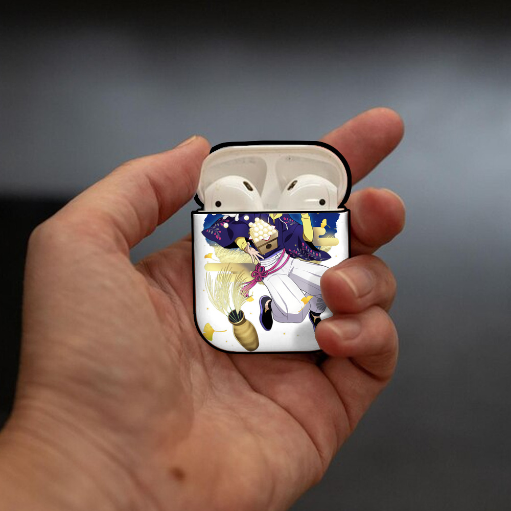 文豪ストレイドッグス Bungo Stray Dogs AirPods 第2世代保護ケース ハードシェル ブラック 耐衝撃・防指紋・カラビナ付き