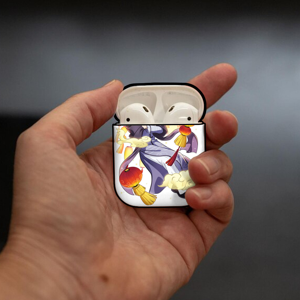 文豪ストレイドッグス Bungo Stray Dogs AirPods 第2世代保護ケース ハードシェル ブラック 耐衝撃・防指紋・カラビナ付き