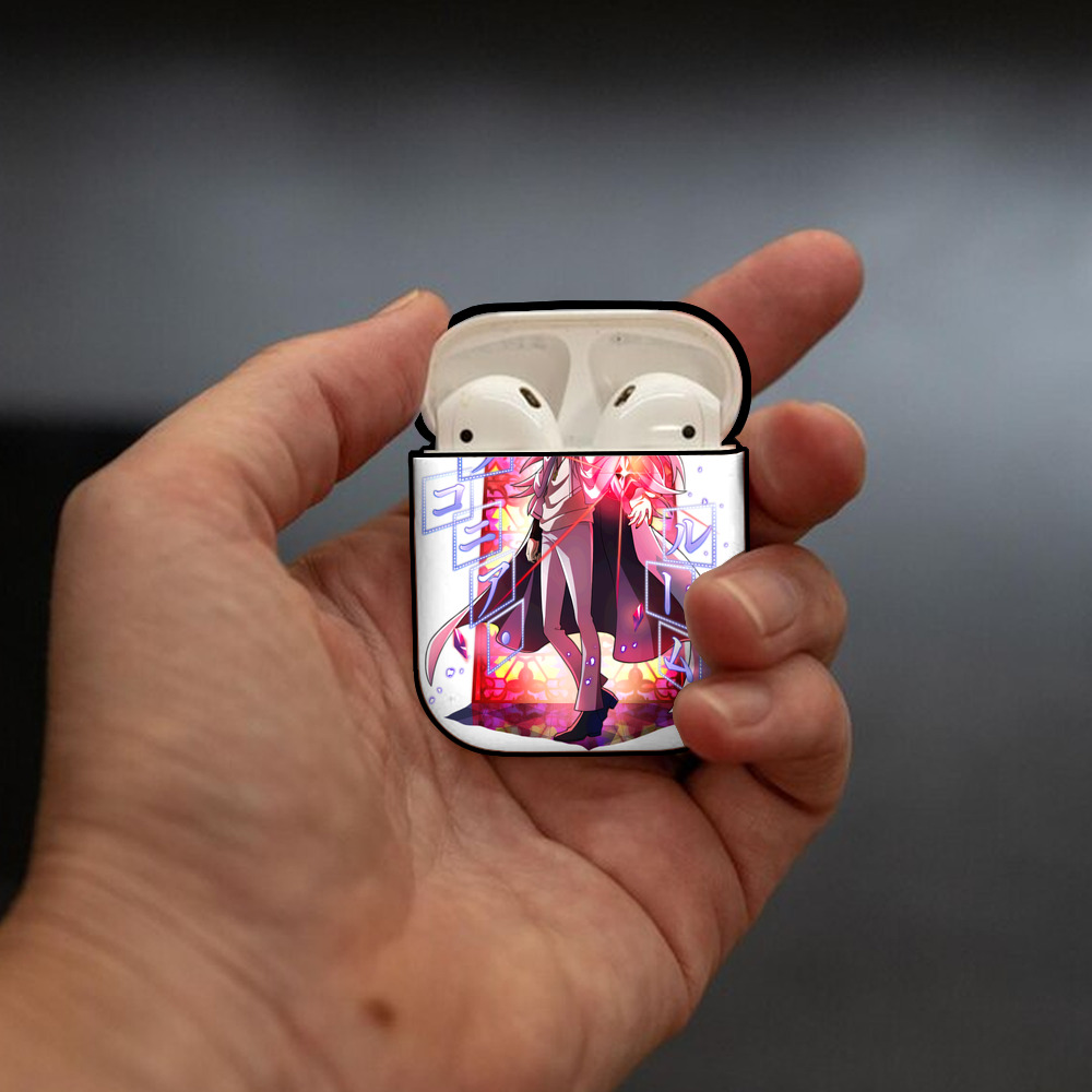 文豪ストレイドッグス Bungo Stray Dogs AirPods 第2世代保護ケース ハードシェル ブラック 耐衝撃・防指紋・カラビナ付き