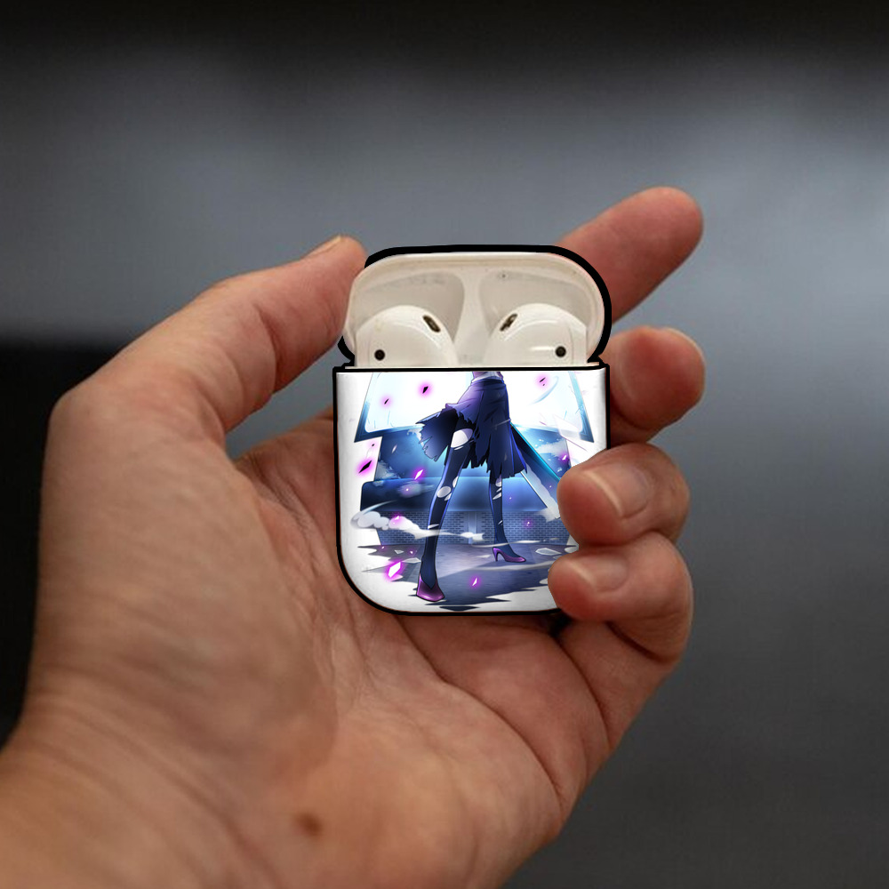 文豪ストレイドッグス Bungo Stray Dogs AirPods 第2世代保護ケース ハードシェル ブラック 耐衝撃・防指紋・カラビナ付き