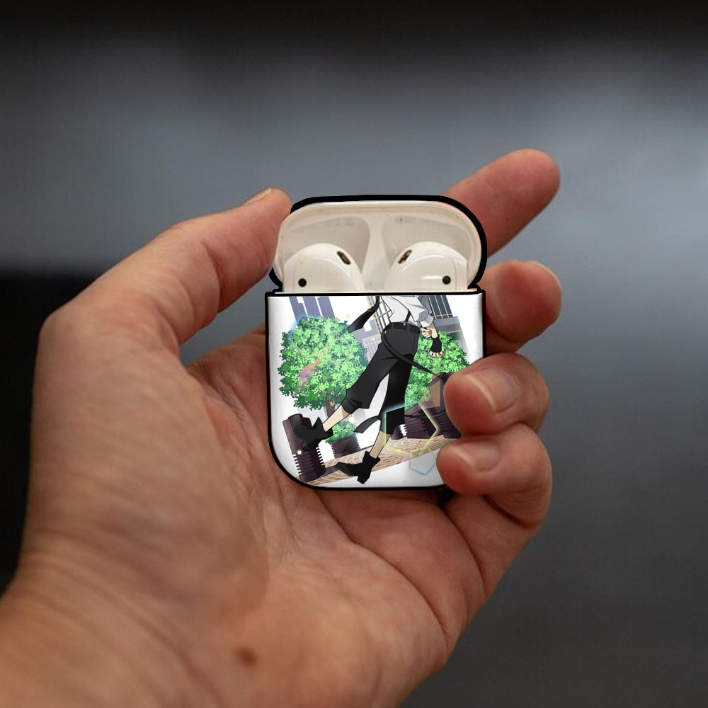 文豪ストレイドッグス Bungo Stray Dogs AirPods 第2世代保護ケース ハードシェル ブラック 耐衝撃・防指紋・カラビナ付き