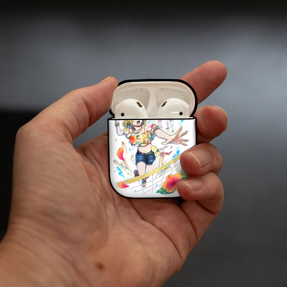 文豪ストレイドッグス Bungo Stray Dogs AirPods 第2世代保護ケース ハードシェル ブラック 耐衝撃・防指紋・カラビナ付き