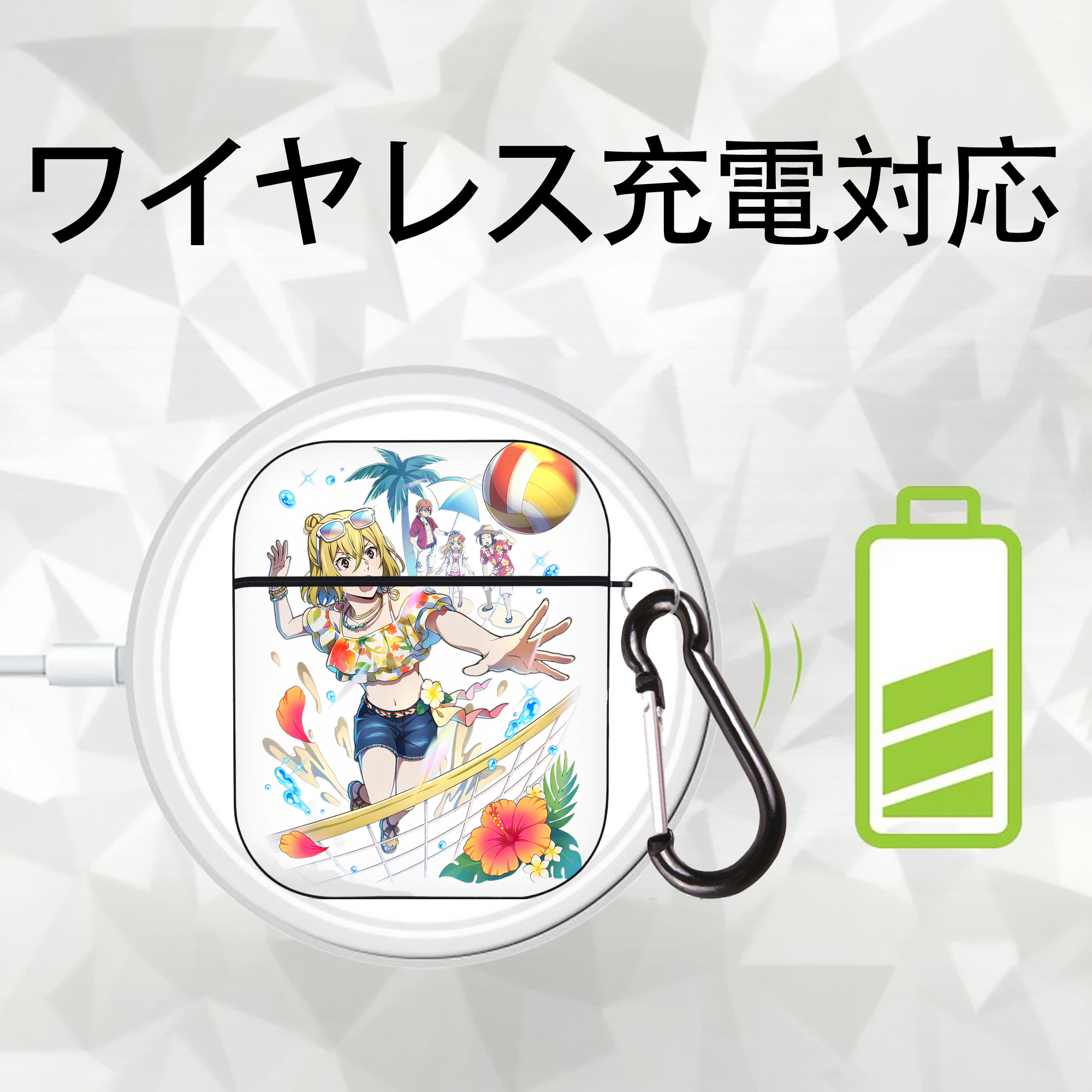文豪ストレイドッグス Bungo Stray Dogs AirPods 第2世代保護ケース ハードシェル ブラック 耐衝撃・防指紋・カラビナ付き