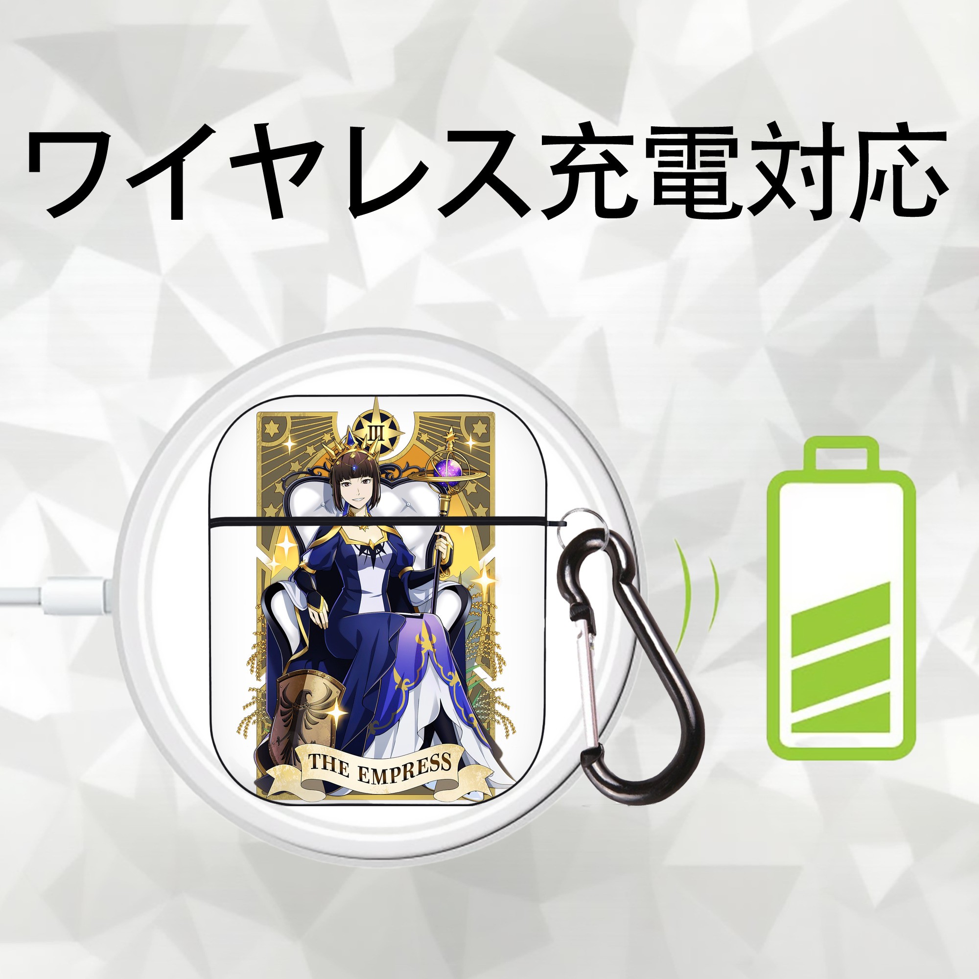 文豪ストレイドッグス Bungo Stray Dogs AirPods 第2世代保護ケース ハードシェル ブラック 耐衝撃・防指紋・カラビナ付き