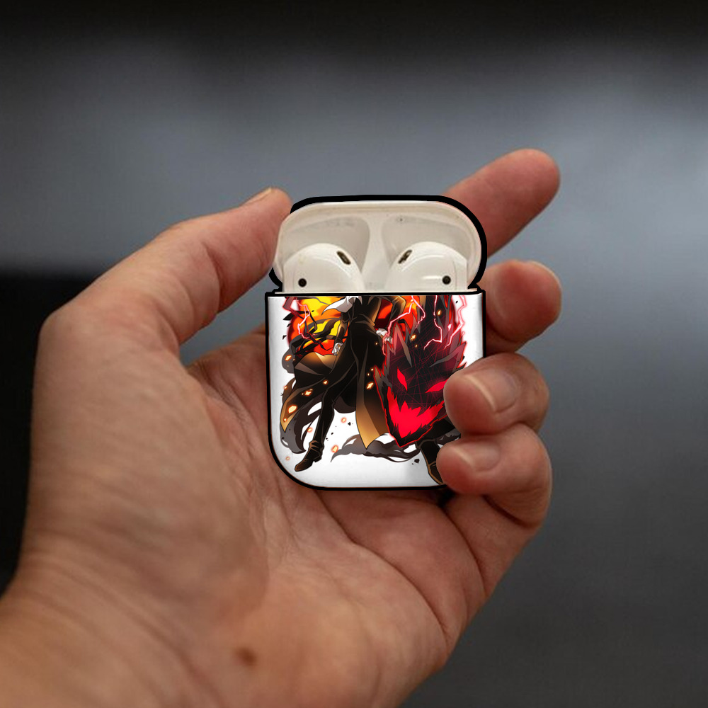 文豪ストレイドッグス Bungo Stray Dogs AirPods 第2世代保護ケース ハードシェル ブラック 耐衝撃・防指紋・カラビナ付き
