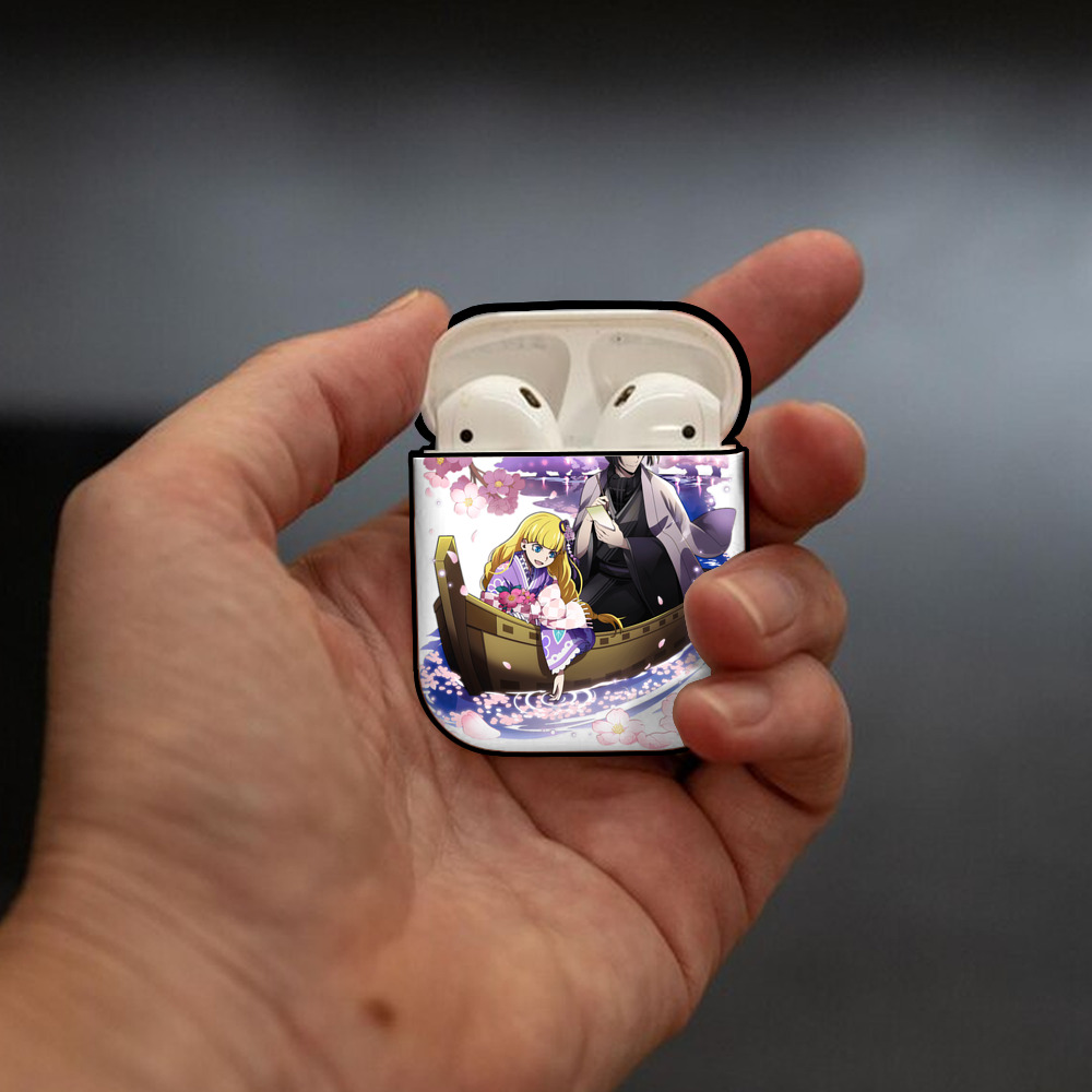 文豪ストレイドッグス Bungo Stray Dogs AirPods 第2世代保護ケース ハードシェル ブラック 耐衝撃・防指紋・カラビナ付き