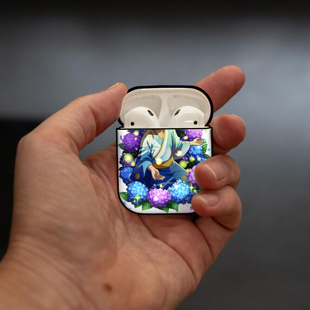文豪ストレイドッグス Bungo Stray Dogs AirPods 第2世代保護ケース ハードシェル ブラック 耐衝撃・防指紋・カラビナ付き