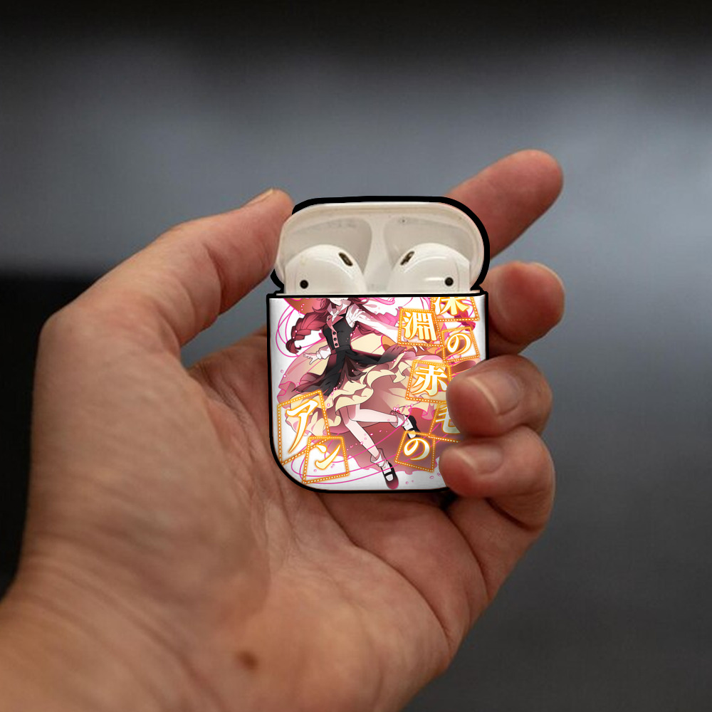 文豪ストレイドッグス Bungo Stray Dogs AirPods 第2世代保護ケース ハードシェル ブラック 耐衝撃・防指紋・カラビナ付き