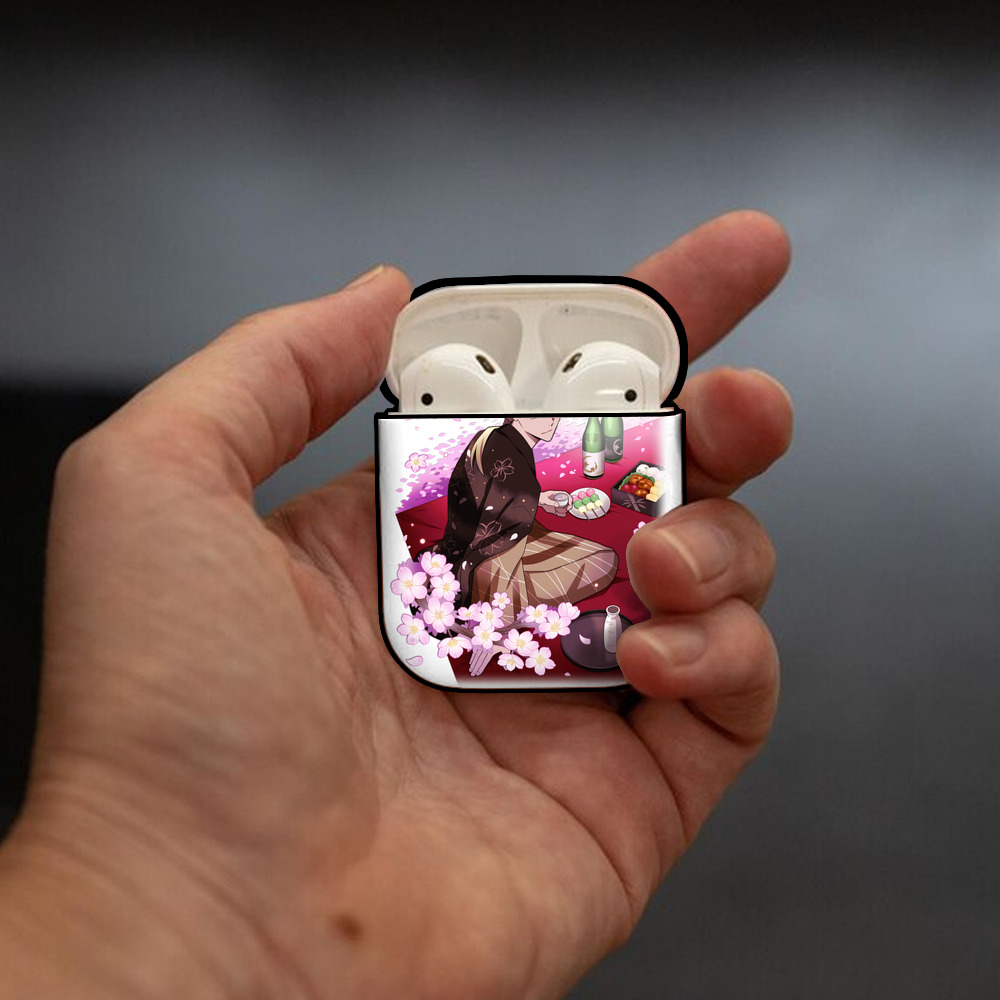 文豪ストレイドッグス Bungo Stray Dogs AirPods 第2世代保護ケース ハードシェル ブラック 耐衝撃・防指紋・カラビナ付き