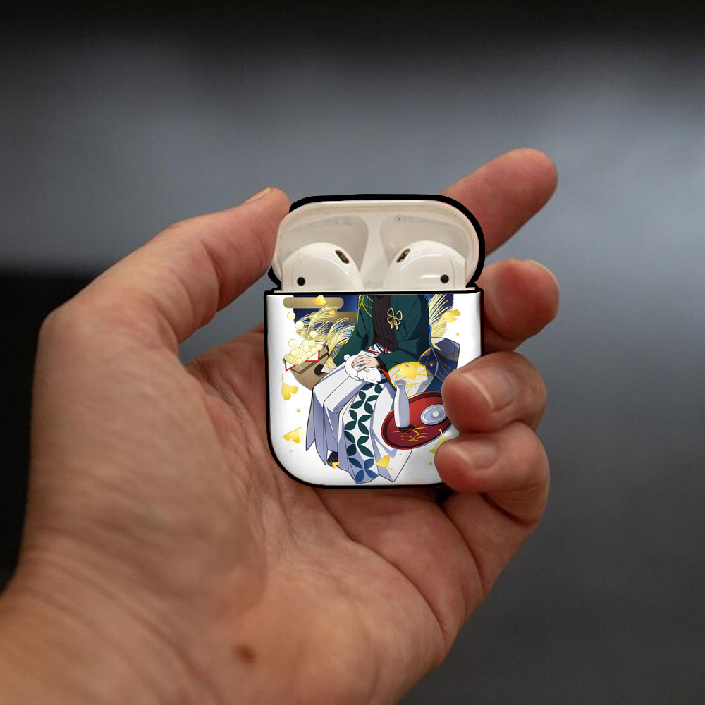 文豪ストレイドッグス Bungo Stray Dogs AirPods 第2世代保護ケース ハードシェル ブラック 耐衝撃・防指紋・カラビナ付き