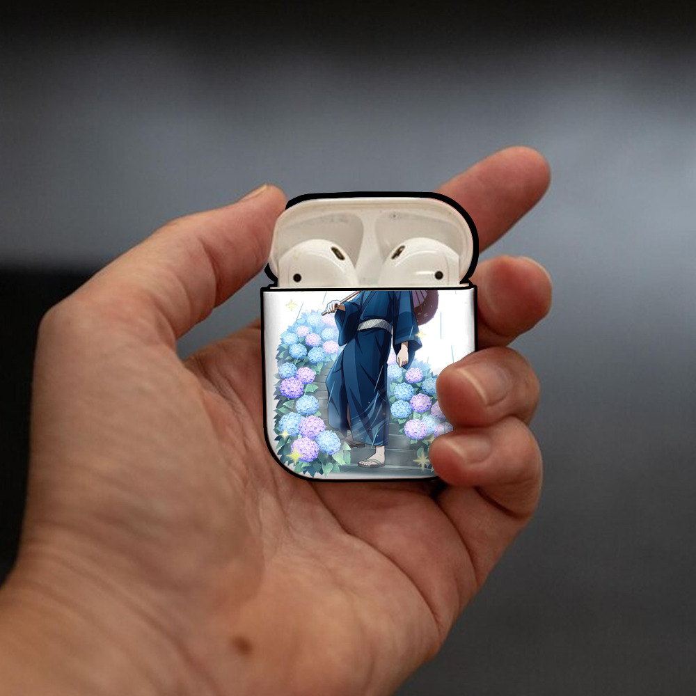 文豪ストレイドッグス Bungo Stray Dogs AirPods 第2世代保護ケース ハードシェル ブラック 耐衝撃・防指紋・カラビナ付き