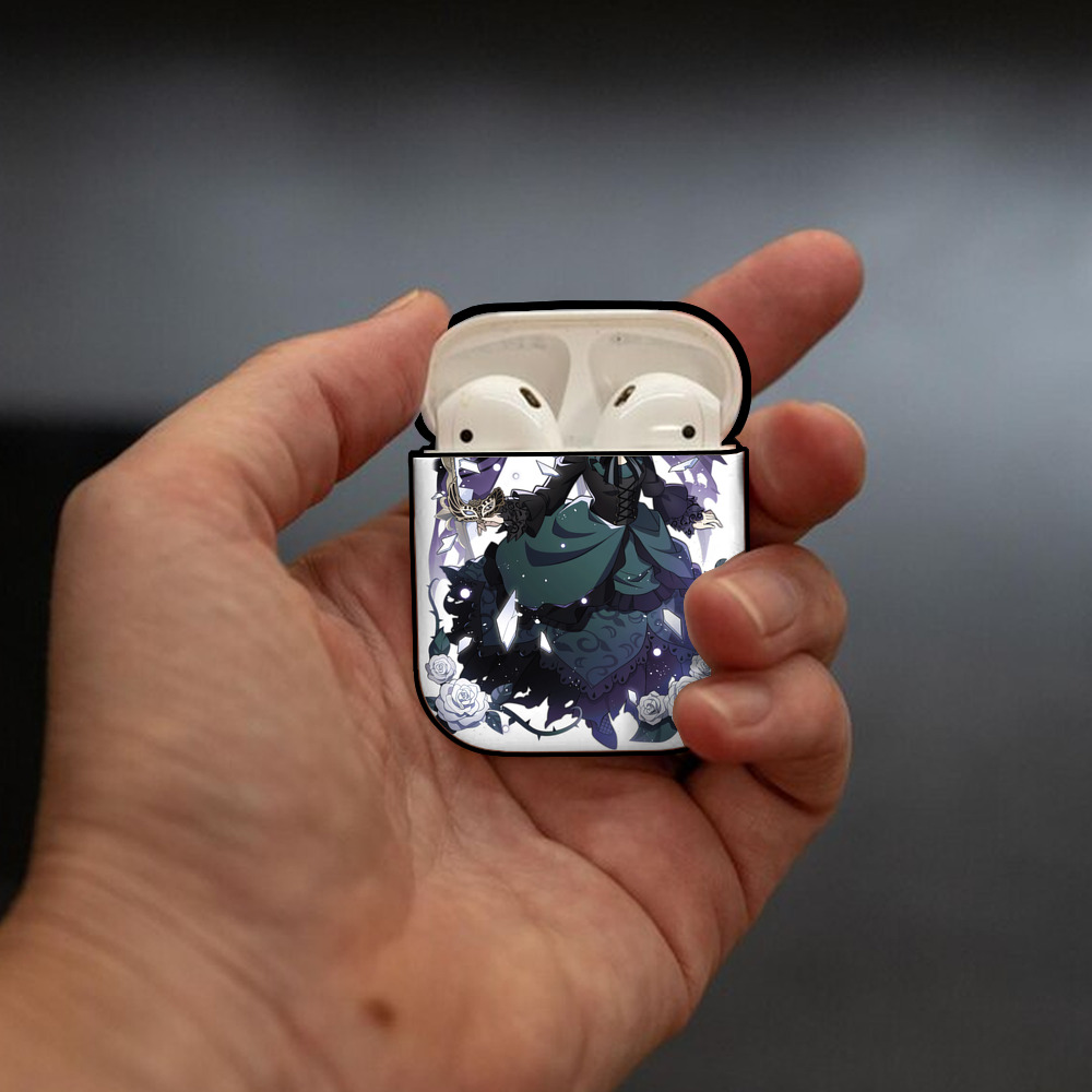 文豪ストレイドッグス Bungo Stray Dogs AirPods 第2世代保護ケース ハードシェル ブラック 耐衝撃・防指紋・カラビナ付き
