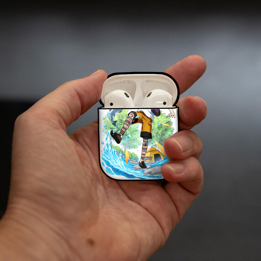 文豪ストレイドッグス Bungo Stray Dogs AirPods 第2世代保護ケース ハードシェル ブラック 耐衝撃・防指紋・カラビナ付き