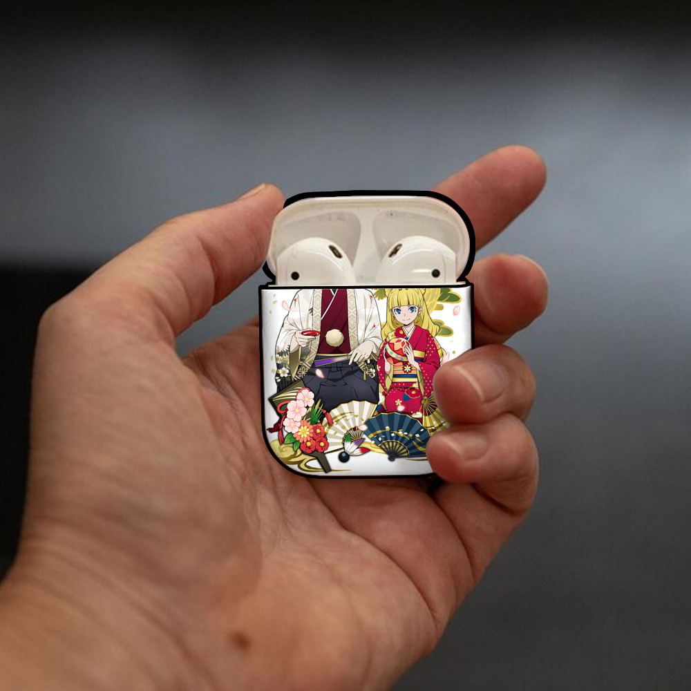 文豪ストレイドッグス Bungo Stray Dogs AirPods 第2世代保護ケース ハードシェル ブラック 耐衝撃・防指紋・カラビナ付き