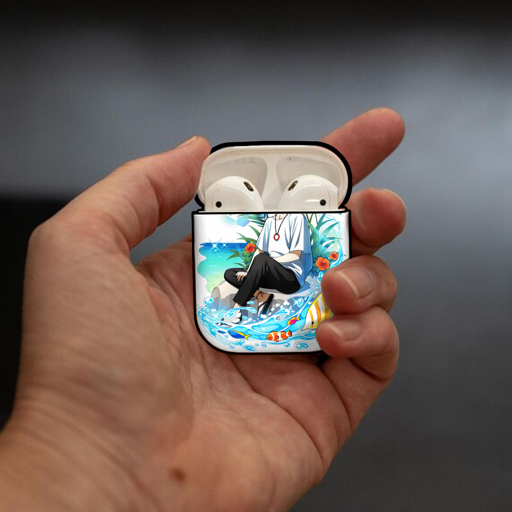 文豪ストレイドッグス Bungo Stray Dogs AirPods 第2世代保護ケース ハードシェル ブラック 耐衝撃・防指紋・カラビナ付き