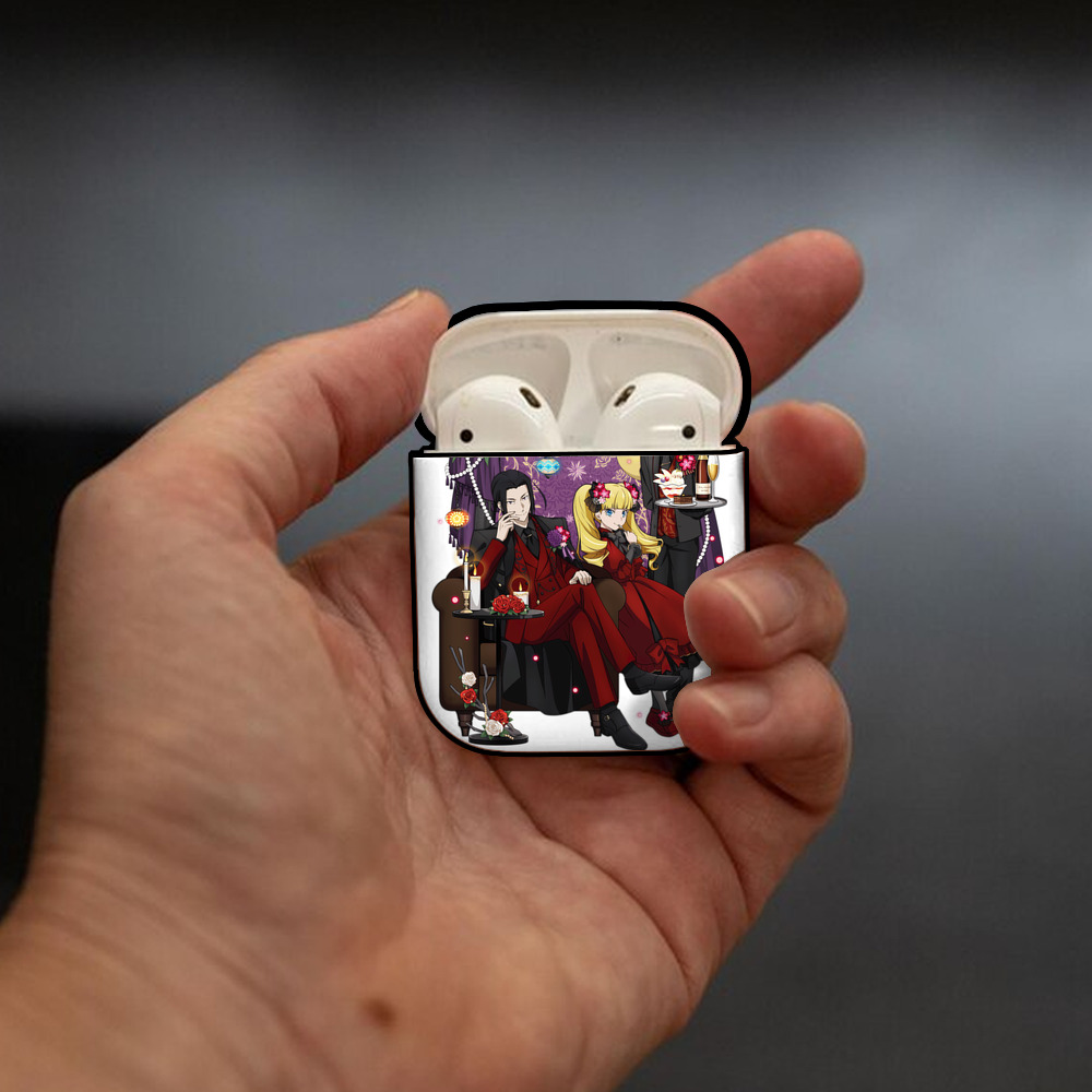 文豪ストレイドッグス Bungo Stray Dogs AirPods 第2世代保護ケース ハードシェル ブラック 耐衝撃・防指紋・カラビナ付き