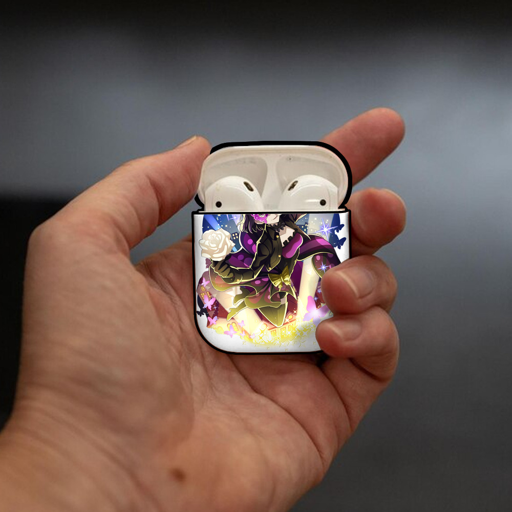 文豪ストレイドッグス Bungo Stray Dogs AirPods 第2世代保護ケース ハードシェル ブラック 耐衝撃・防指紋・カラビナ付き