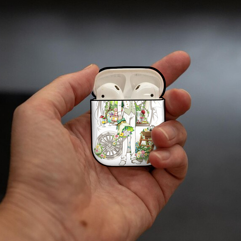 文豪ストレイドッグス Bungo Stray Dogs AirPods 第2世代保護ケース ハードシェル ブラック 耐衝撃・防指紋・カラビナ付き