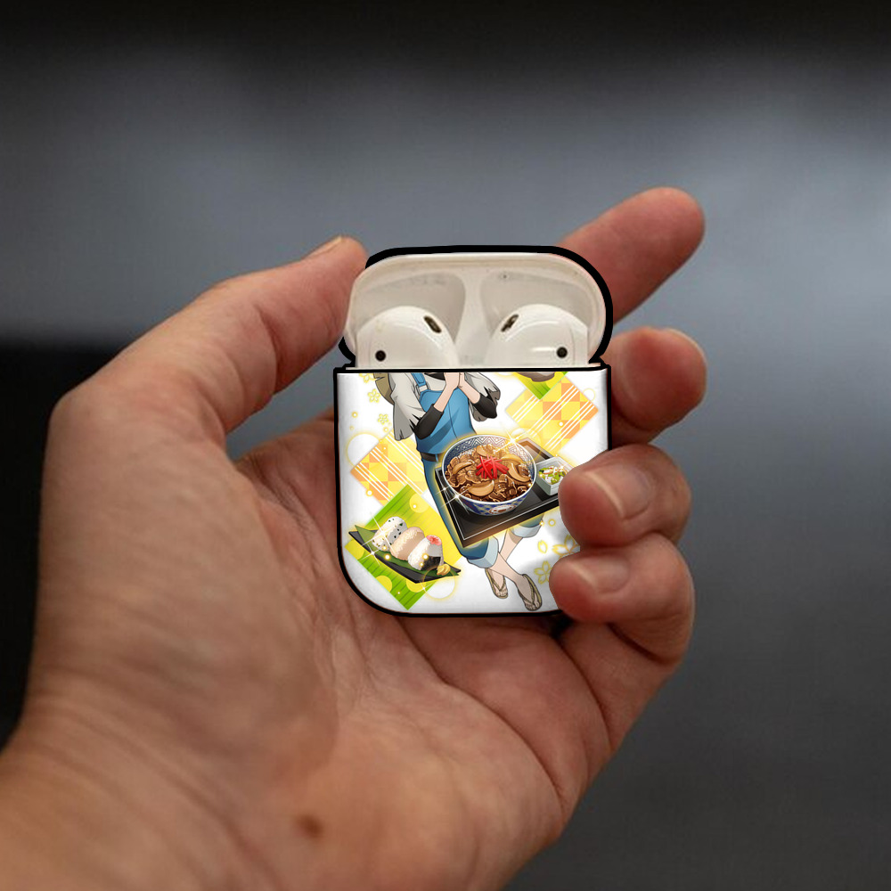 文豪ストレイドッグス Bungo Stray Dogs AirPods 第2世代保護ケース ハードシェル ブラック 耐衝撃・防指紋・カラビナ付き