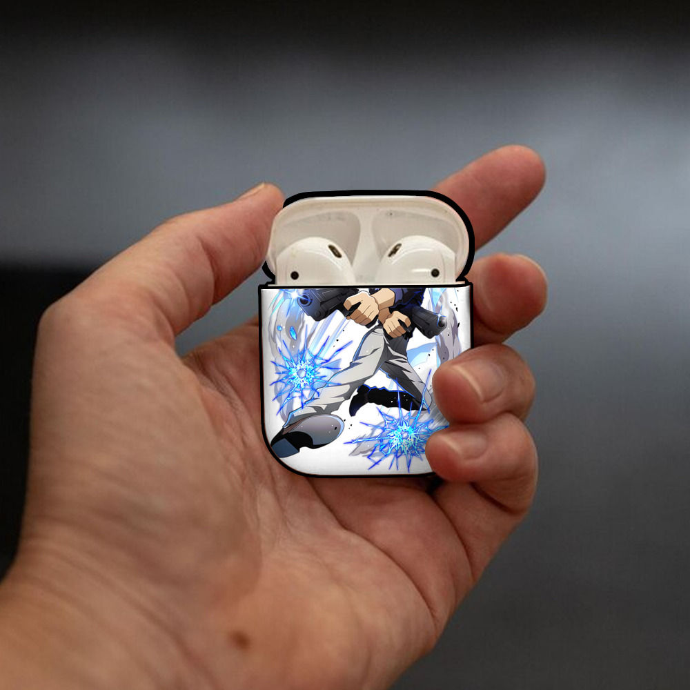 文豪ストレイドッグス Bungo Stray Dogs AirPods 第2世代保護ケース ハードシェル ブラック 耐衝撃・防指紋・カラビナ付き