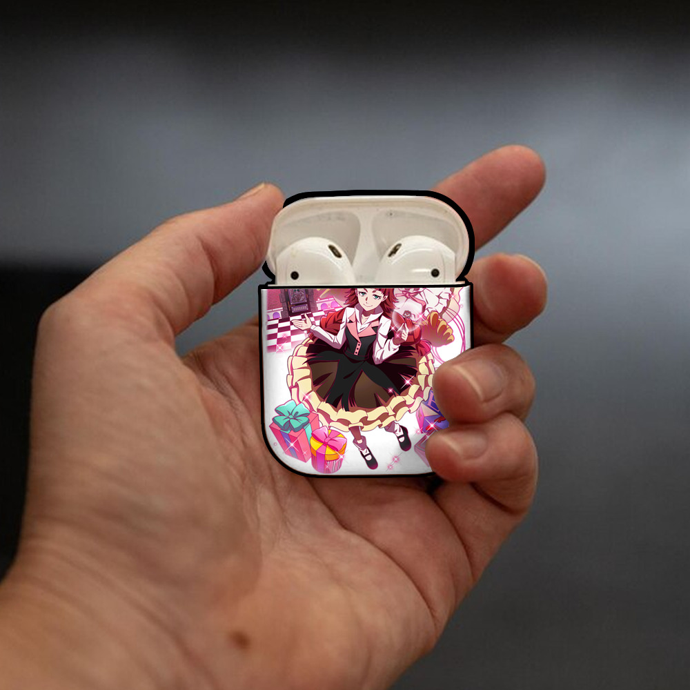 文豪ストレイドッグス Bungo Stray Dogs AirPods 第2世代保護ケース ハードシェル ブラック 耐衝撃・防指紋・カラビナ付き