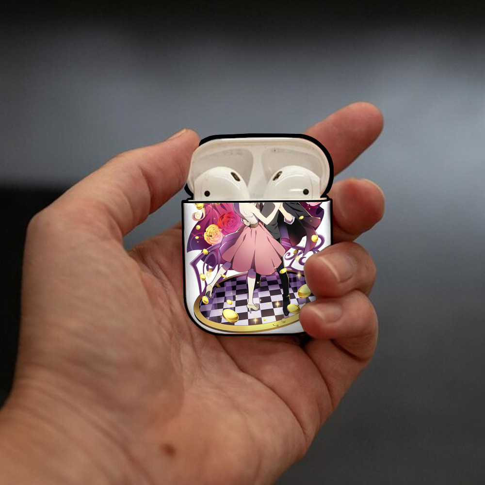 文豪ストレイドッグス Bungo Stray Dogs AirPods 第2世代保護ケース ハードシェル ブラック 耐衝撃・防指紋・カラビナ付き