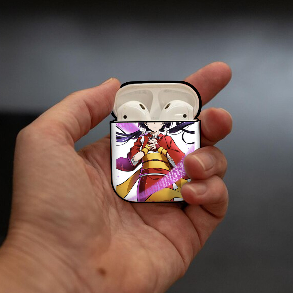 文豪ストレイドッグス Bungo Stray Dogs AirPods 第2世代保護ケース ハードシェル ブラック 耐衝撃・防指紋・カラビナ付き