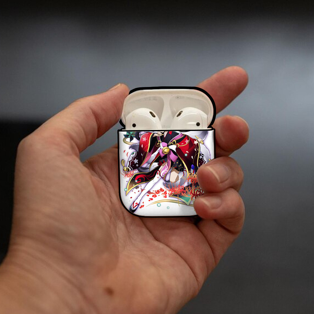 文豪ストレイドッグス Bungo Stray Dogs AirPods 第2世代保護ケース ハードシェル ブラック 耐衝撃・防指紋・カラビナ付き