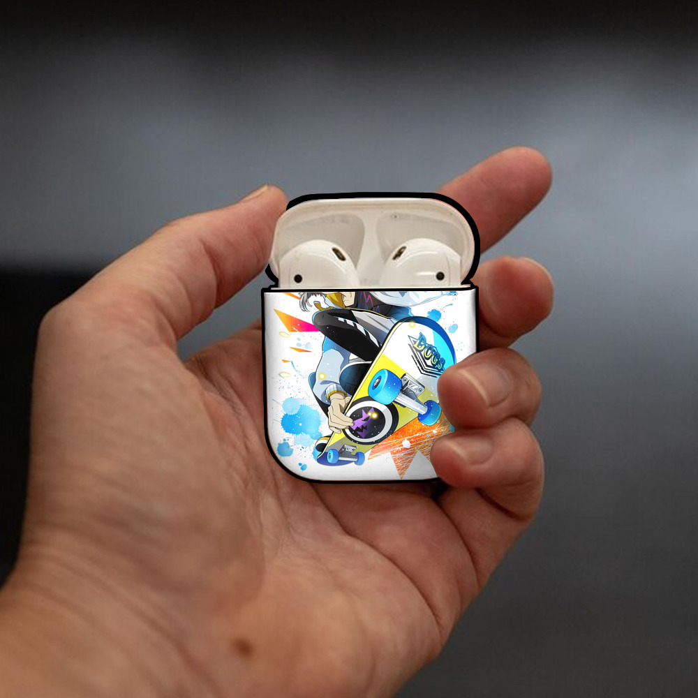 文豪ストレイドッグス Bungo Stray Dogs AirPods 第2世代保護ケース ハードシェル ブラック 耐衝撃・防指紋・カラビナ付き