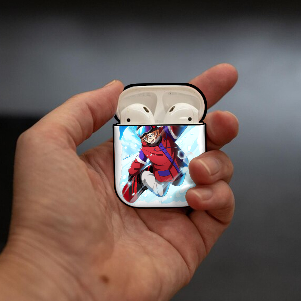 文豪ストレイドッグス Bungo Stray Dogs AirPods 第2世代保護ケース ハードシェル ブラック 耐衝撃・防指紋・カラビナ付き