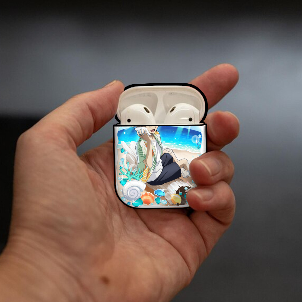 文豪ストレイドッグス Bungo Stray Dogs AirPods 第2世代保護ケース ハードシェル ブラック 耐衝撃・防指紋・カラビナ付き