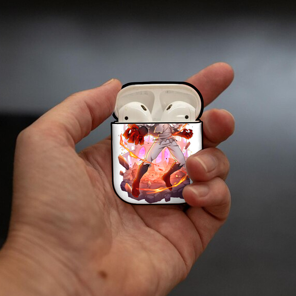 文豪ストレイドッグス Bungo Stray Dogs AirPods 第2世代保護ケース ハードシェル ブラック 耐衝撃・防指紋・カラビナ付き