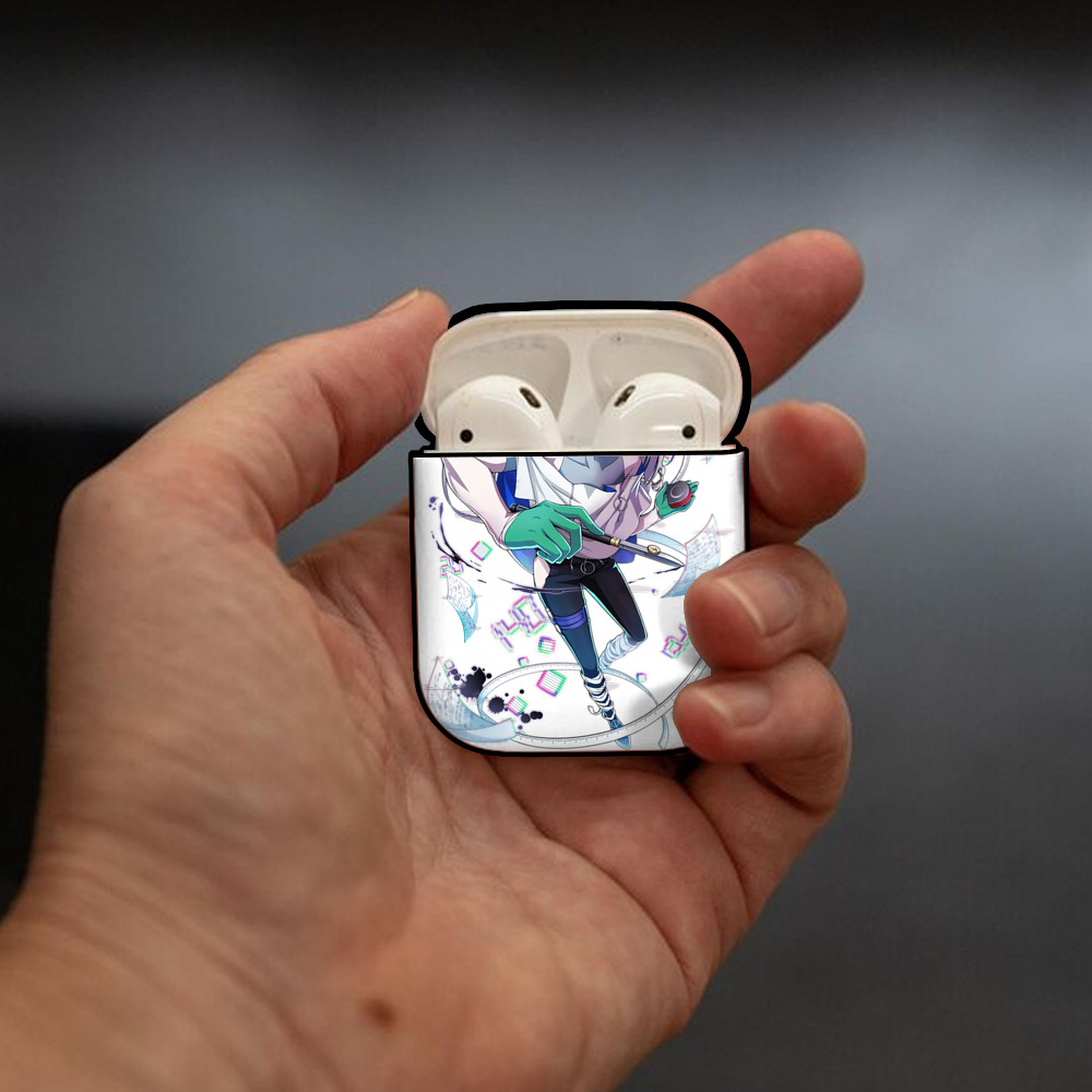 文豪ストレイドッグス Bungo Stray Dogs AirPods 第2世代保護ケース ハードシェル ブラック 耐衝撃・防指紋・カラビナ付き