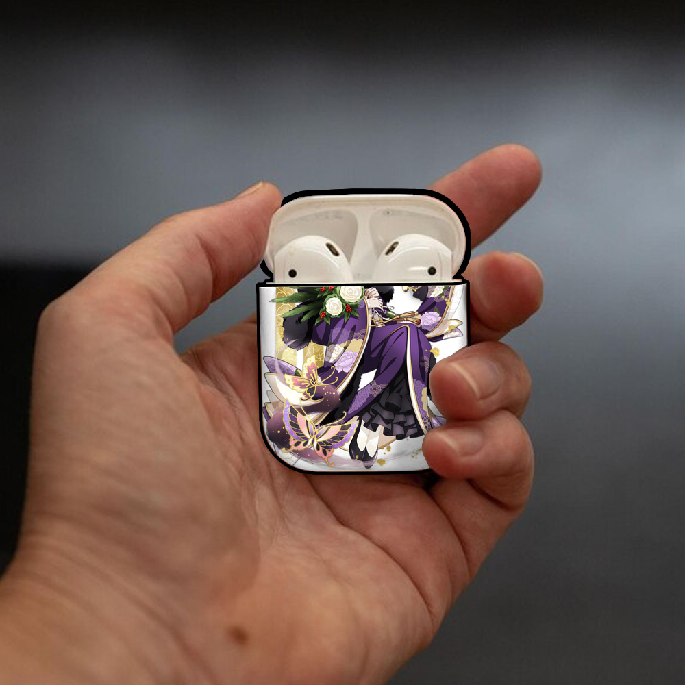 文豪ストレイドッグス Bungo Stray Dogs AirPods 第2世代保護ケース ハードシェル ブラック 耐衝撃・防指紋・カラビナ付き