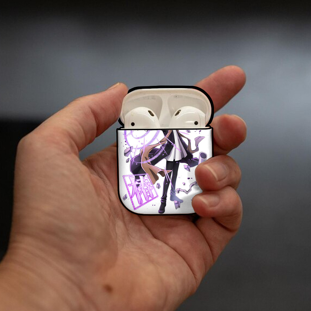 文豪ストレイドッグス Bungo Stray Dogs AirPods 第2世代保護ケース ハードシェル ブラック 耐衝撃・防指紋・カラビナ付き